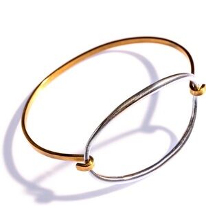 Chic Two-Tone Brass and Silver Bracelet